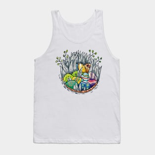 Happy Easter day. Colored easter eggs in the basket Tank Top